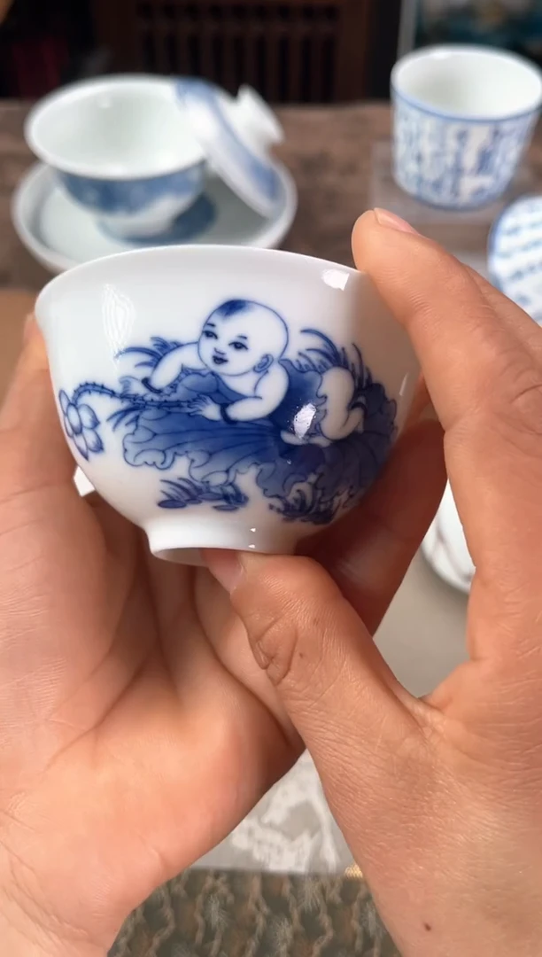 【闪购商品】景德镇文祥窑手工釉下彩陶瓷单杯