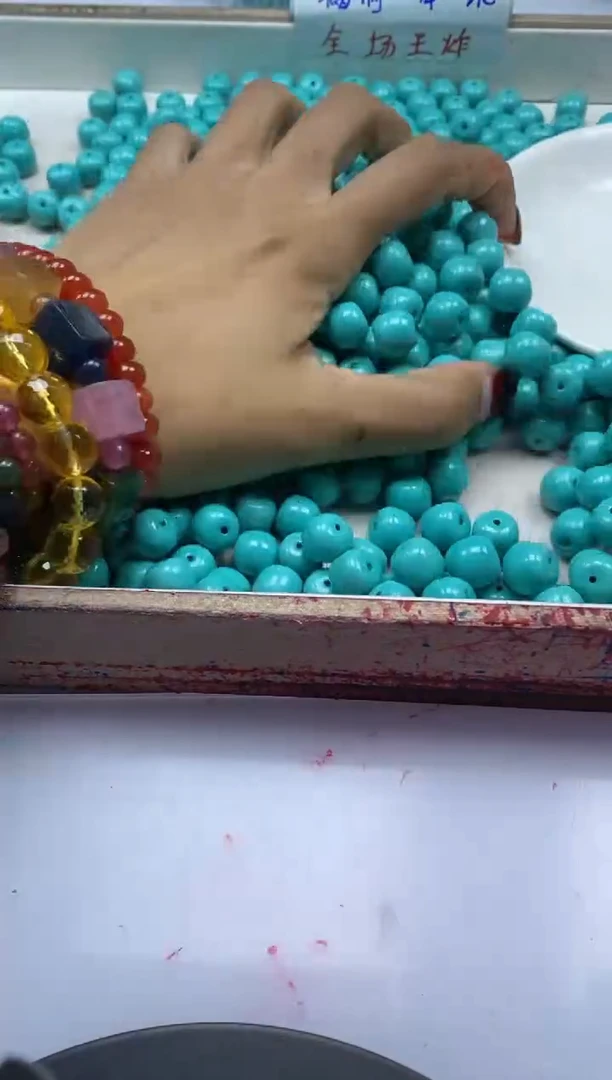 【闪购商品】玛瑙/玉髓颈饰未镶嵌w2337高瓷绿松老型10mm*10颗