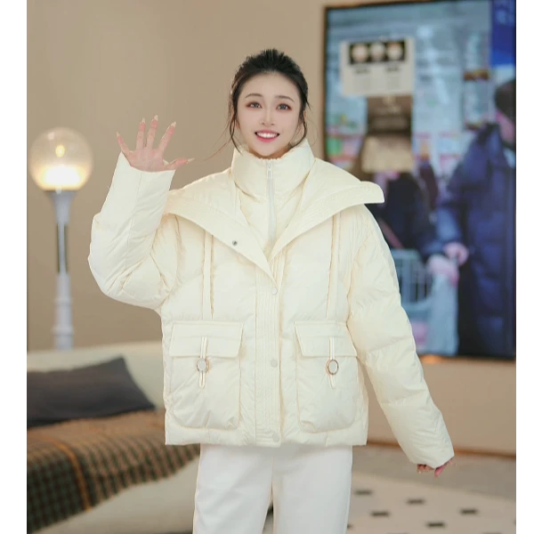 2024新款女装冬季短款加厚翻领羽绒服F44014A186