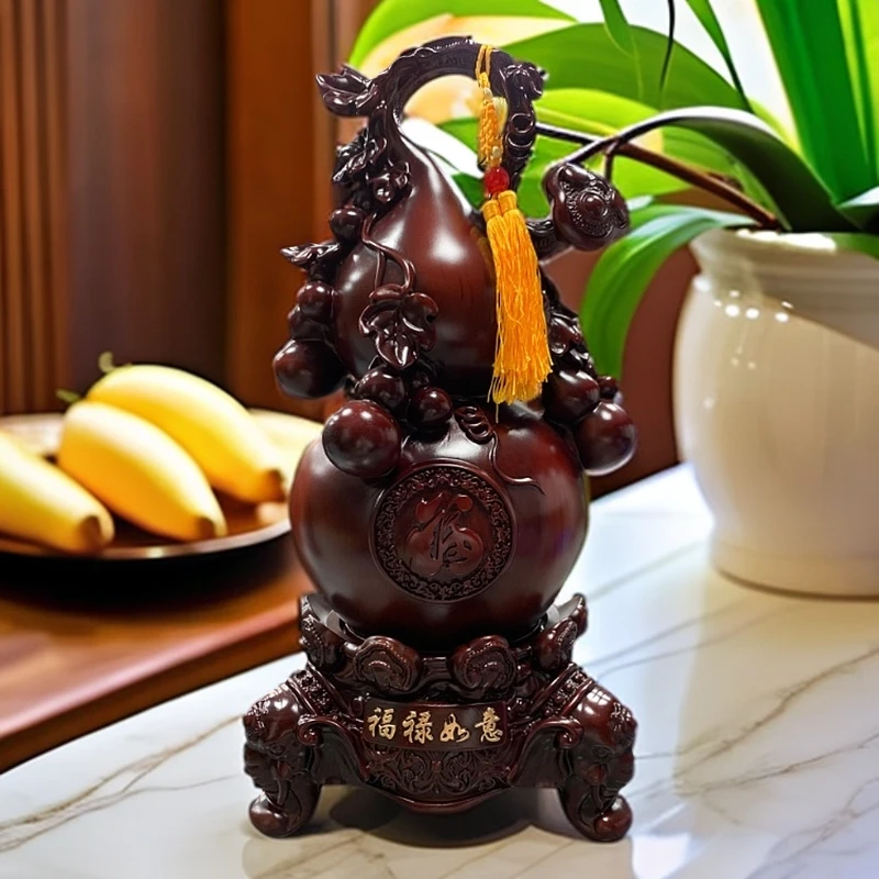 福禄如意可旋转葫芦（高40长20公分）手工玄关摆件高端大气上档次