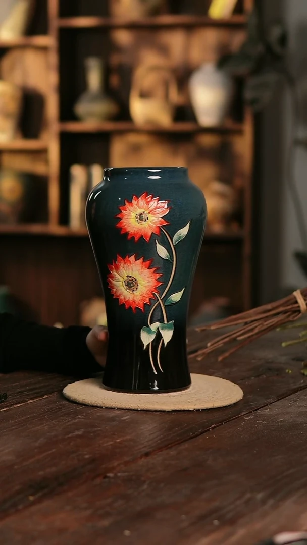 摆件29-387 陶瓷花器高30口径10