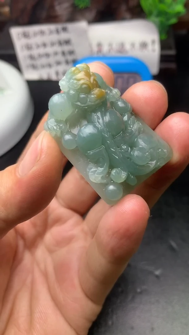 颈饰未镶嵌翡翠树*貔貅