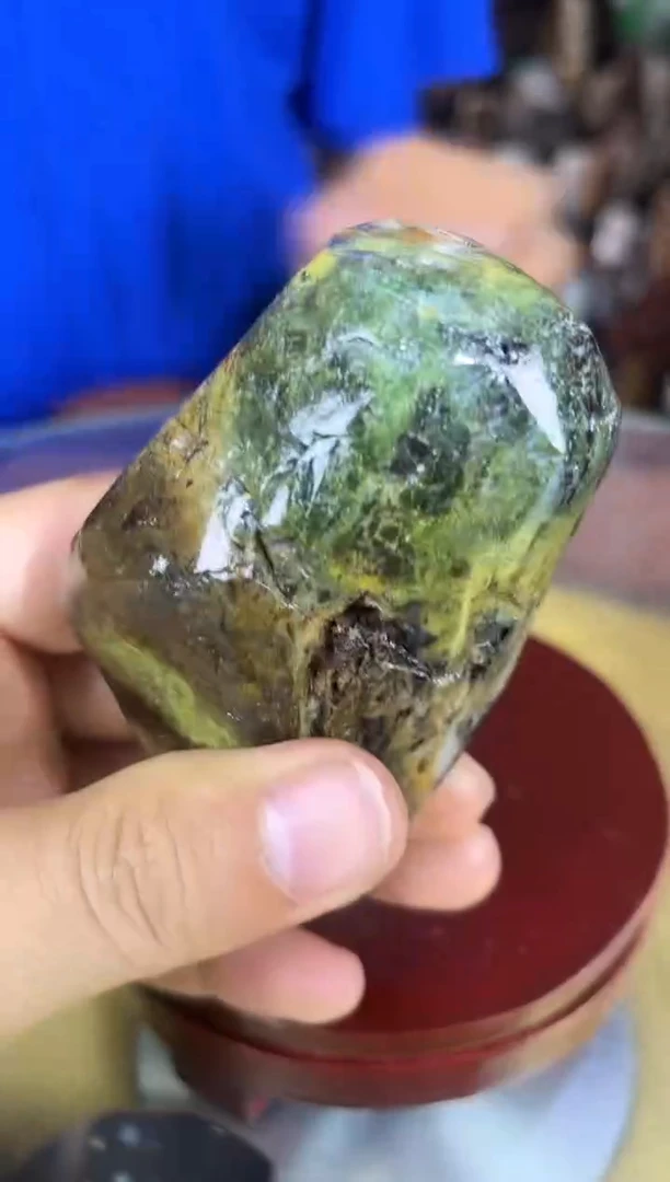 未镶嵌珠宝奇石硅化玉缅甸天然树化玉手把件