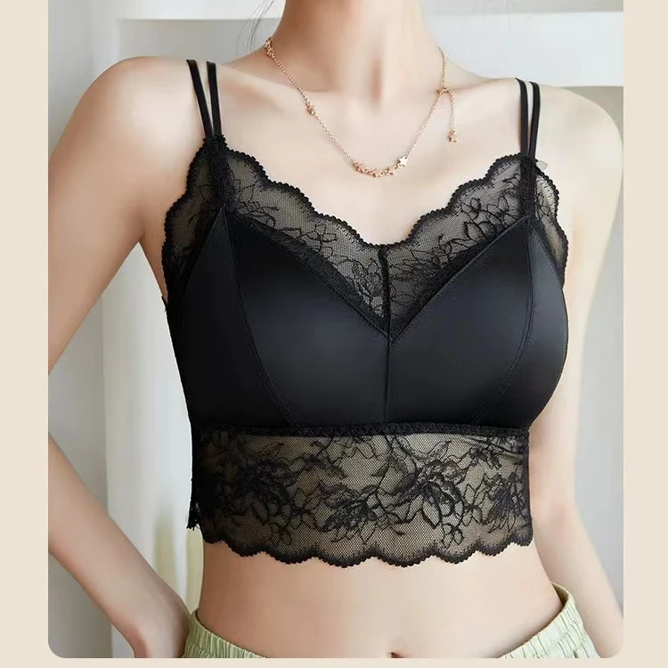 【锦衣服饰】6319蕾丝锻面双带可调节性感美背
