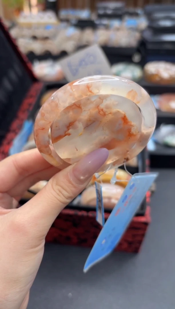 未镶嵌手镯石英质玉C592(55圈赠送镯心)矿物质共生不退不换