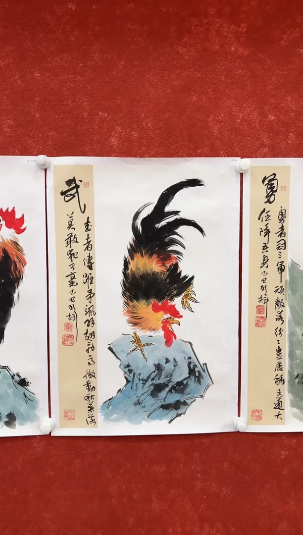 国画9.16-珍品-颜新辉-四尺三开诗唐表-047