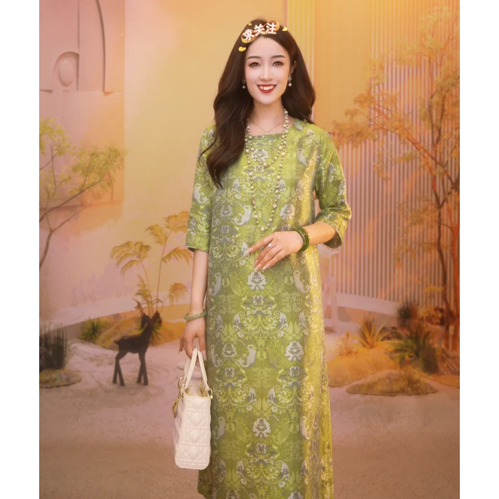 青云直上|新中式改良款双面穿女装中长款连衣裙2025B6677奇奇