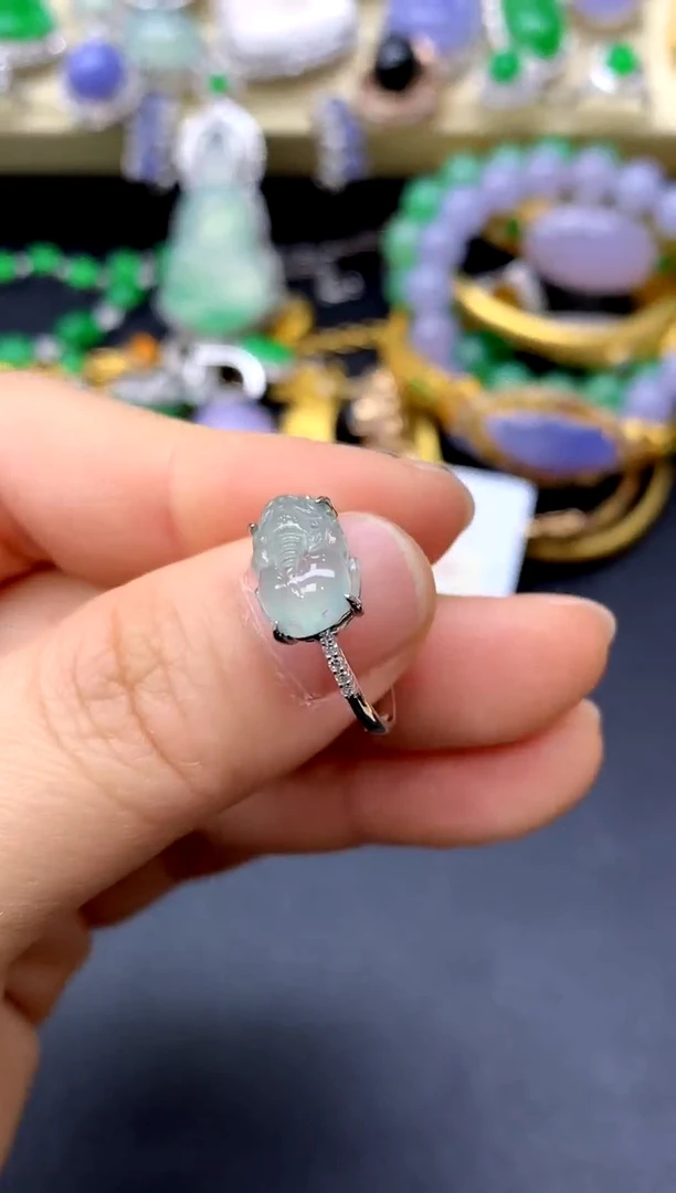 18K金镶嵌戒指翡翠191-中国好珍宝