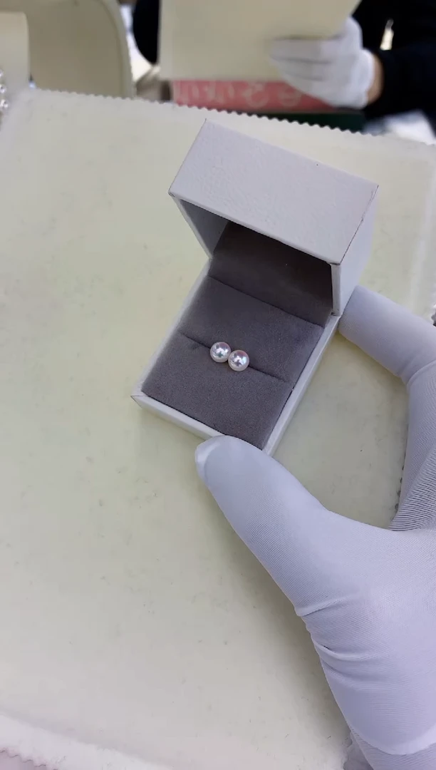 银S925镶嵌饰品海水珍珠5-6素钉定制·银针