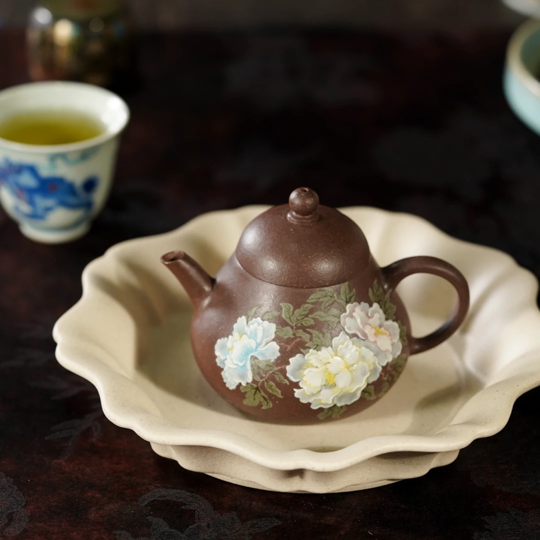 《芍药》紫砂壶 老天青泥 150cc