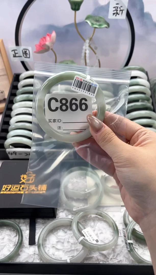 石英质玉（天山翠）手镯未镶嵌866