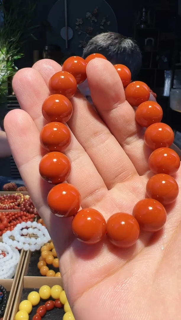 未镶嵌手链南红玛瑙13左右柿子黄