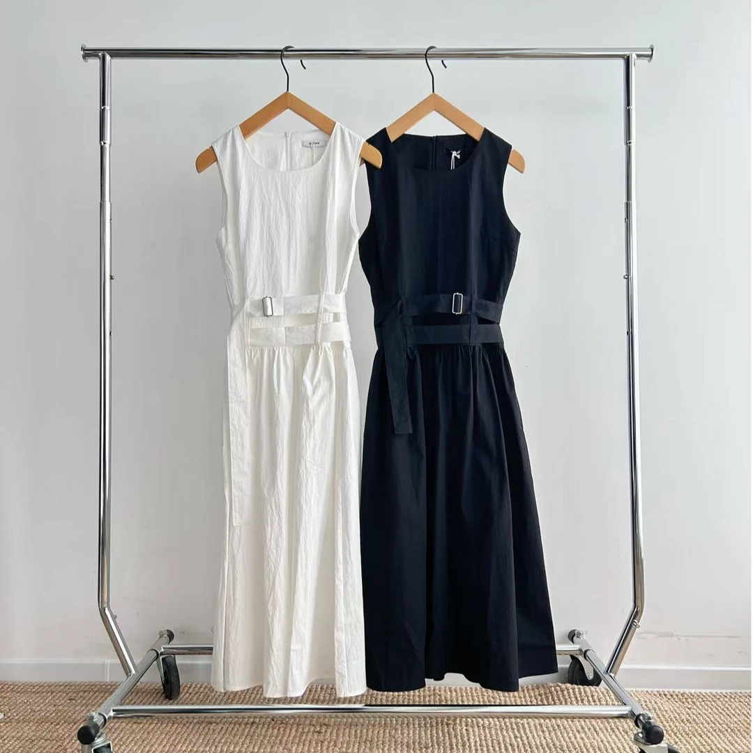 ERASER橡皮女款简约双腰带连衣裙1252111013