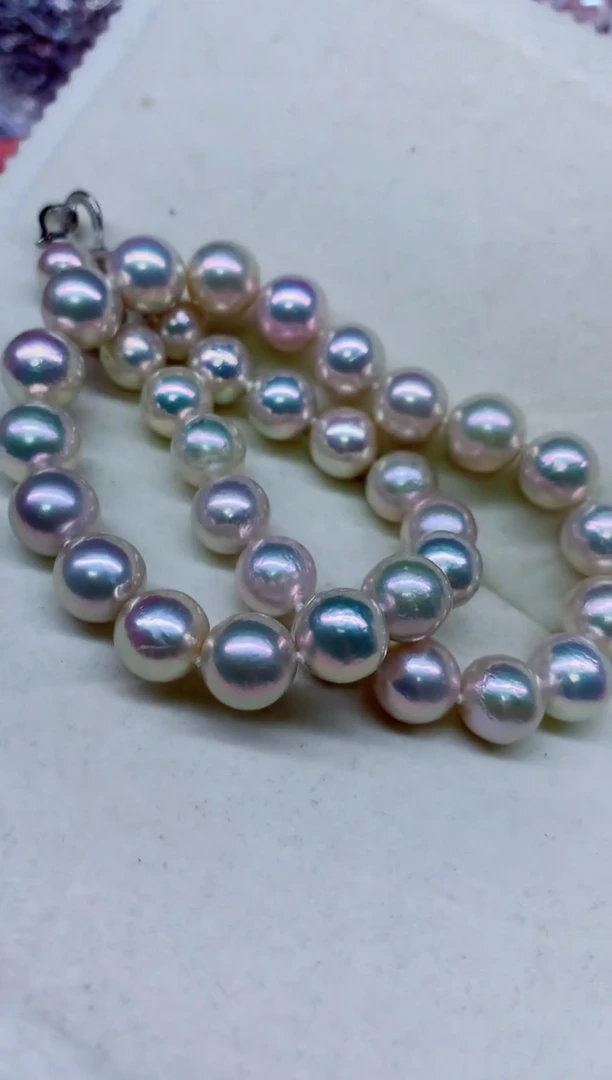 淡水珍珠银S925镶嵌项链非无暇