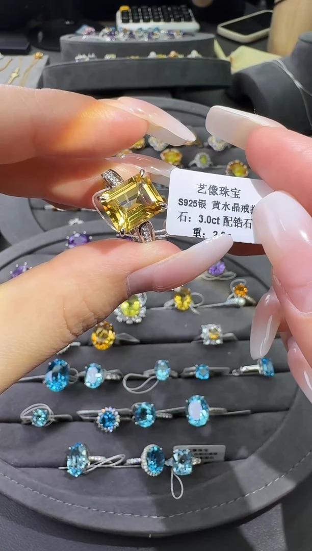 银S925镶嵌戒指水晶3.0ct【七天鉴赏期】