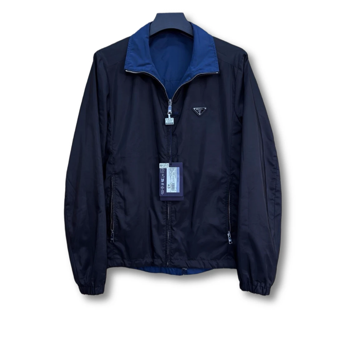 未使用 Prada/普拉达 黑蓝双面穿尼龙夹克/54/工价16800/r2378174