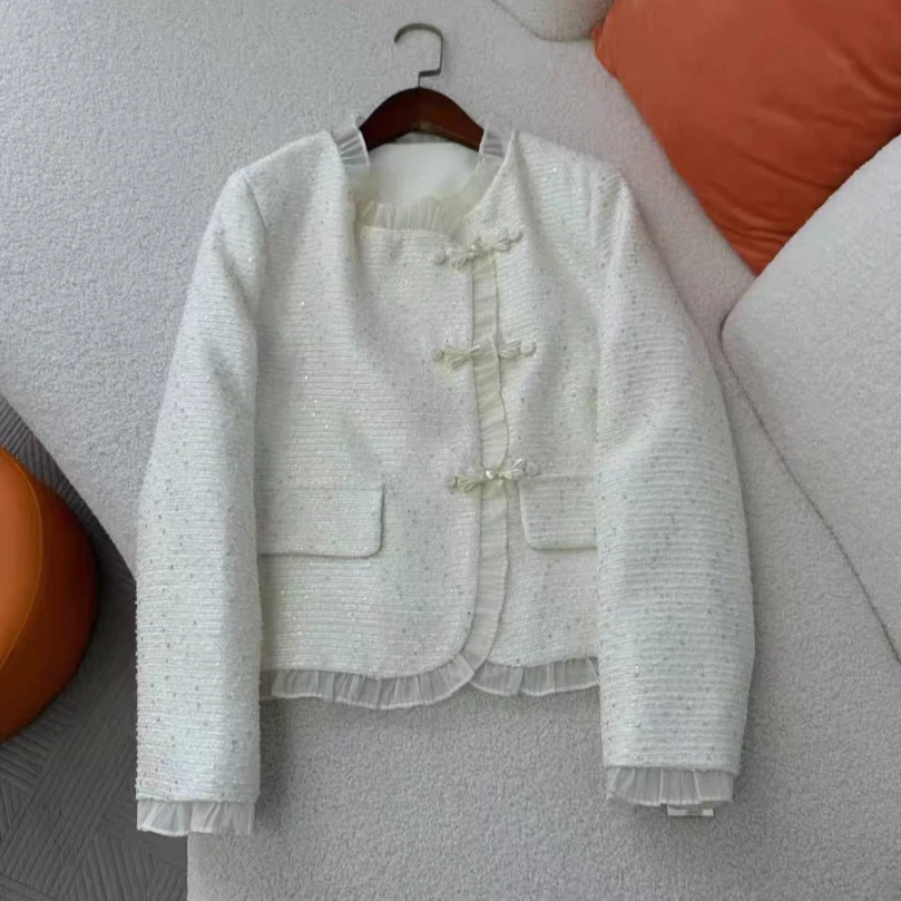 春秋款气质新中式盘扣小香风外套国风1291