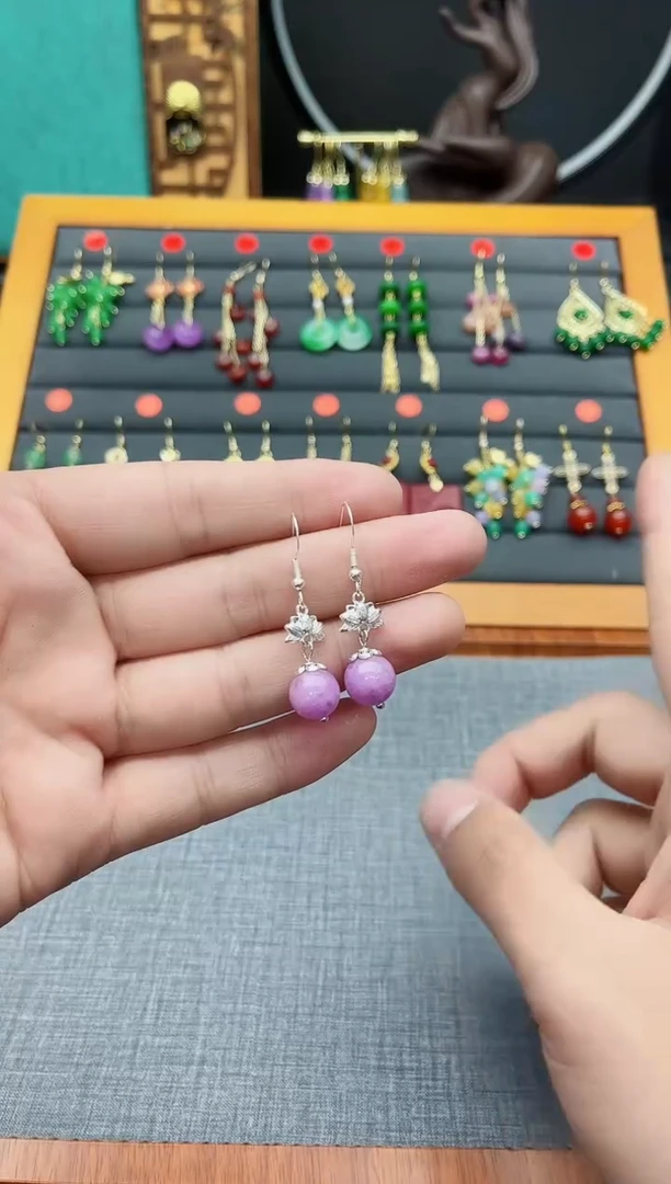 【闪购商品】玛瑙/玉髓耳钉银S925镶嵌401000