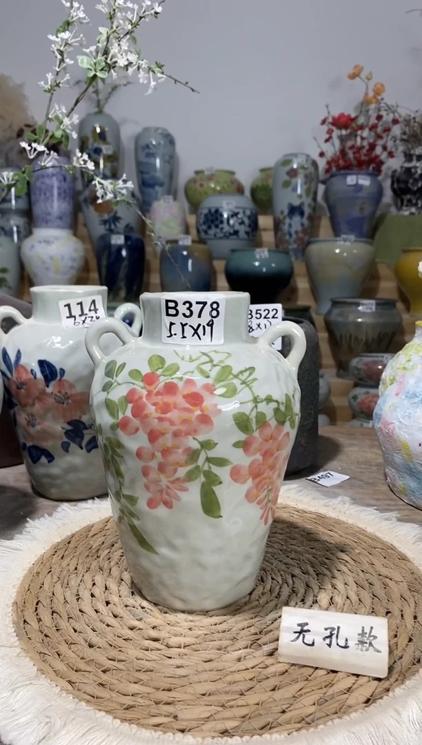 景德镇瓷韵陶瓷花盆  B378  手工制品 完美主义者慎拍