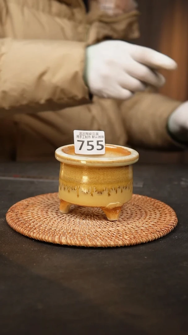 【闪购商品】瓷片755泥泥手工花盆