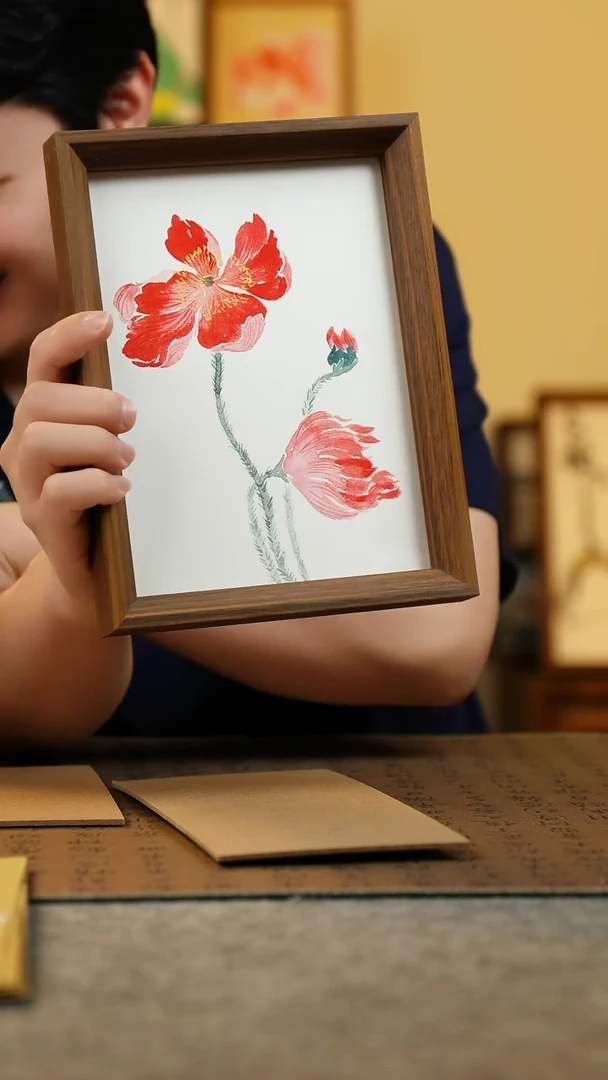 国画17*23纯手绘国风国画摆台