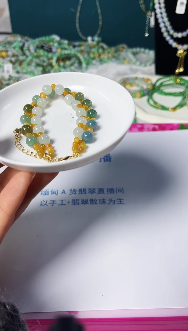 未镶嵌手链翡翠翡翠珠串翡翠珠串