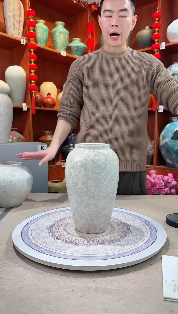 【闪购商品】瓶陶瓷花瓶 无花 茶白中号