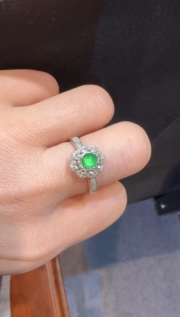 【闪购商品】翡翠戒指18K金镶嵌戒指