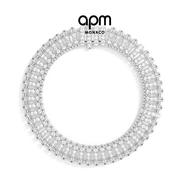[新品]APM Monaco密镶铰接式手镯个性高级感银闪耀首饰生日礼物