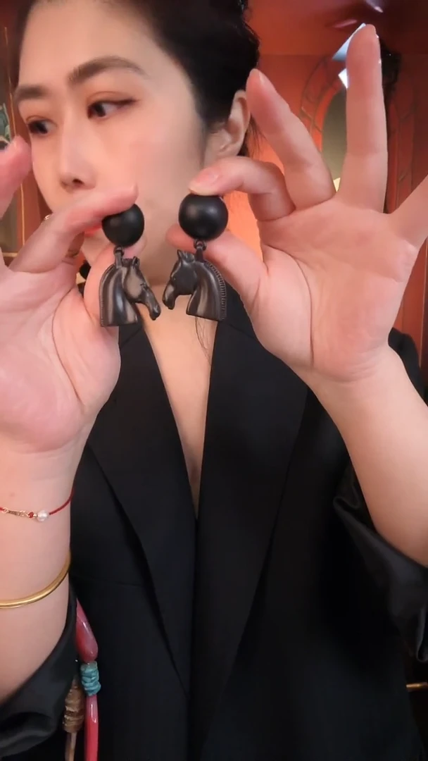 合金琉璃合金无复古百搭小黑马耳夹福利不退