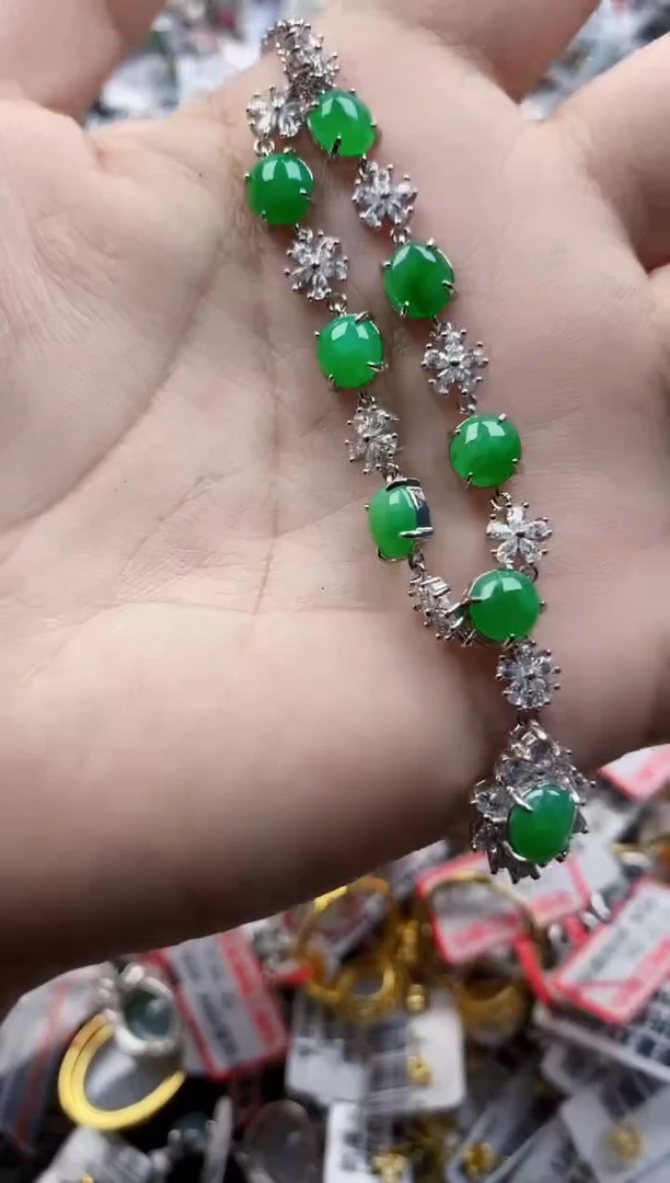 翡翠戒指银S925镶嵌4444     4