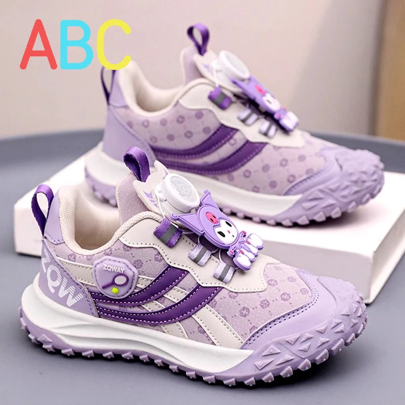 ABC童鞋库洛米女童春秋2025新款儿童公主鞋子女孩软底运动鞋纽扣