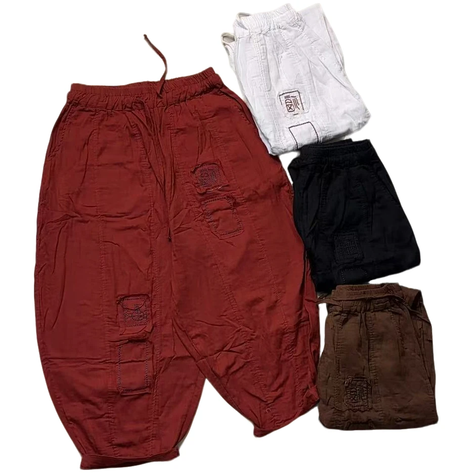 靓姿家 上新宽松休闲百搭贴布绣字老爹裤