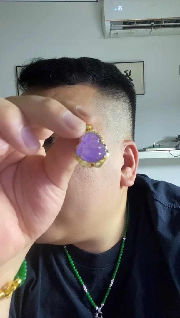 翡翠14K金镶嵌颈饰177佛公