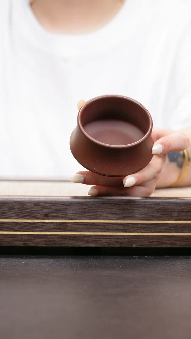 茶壶紫砂紫泥 柱础杯