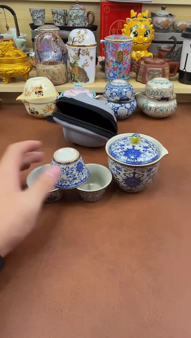 陶瓷茶具摆件旅行套组