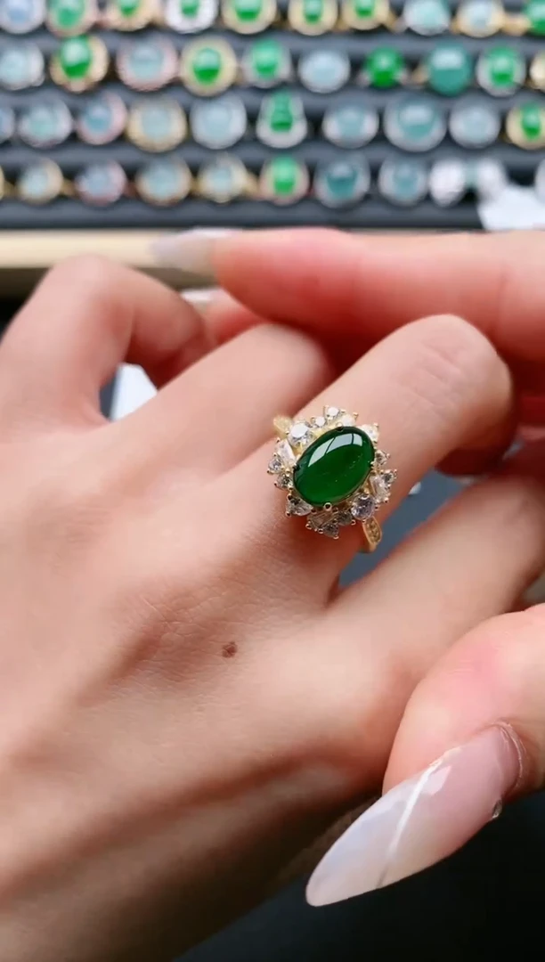 【闪购商品】翡翠戒指银S925镶嵌1111111