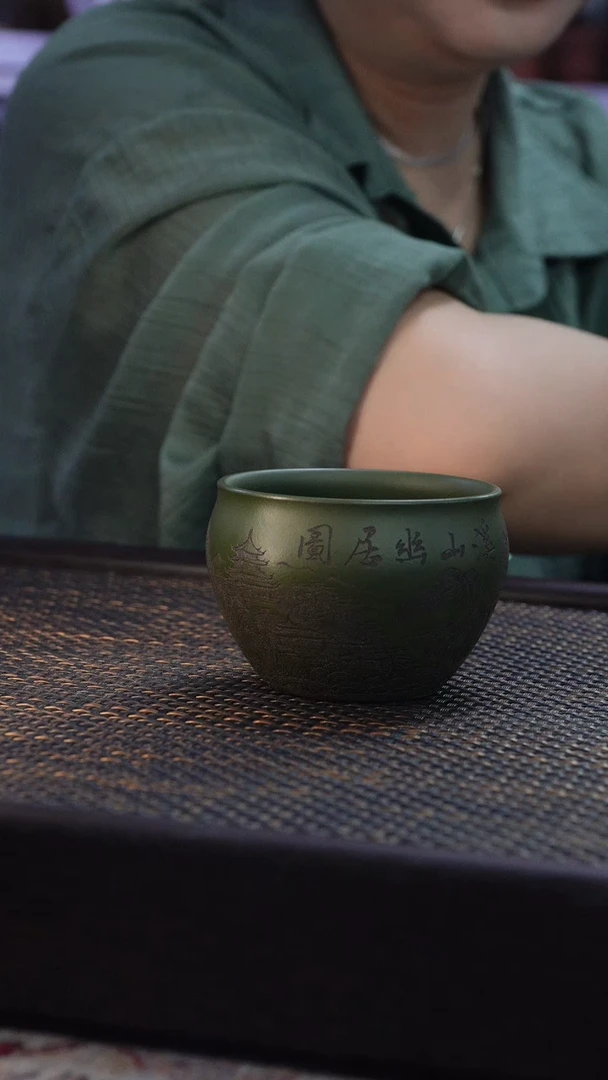 茶杯紫砂福利紫砂溪山幽居图