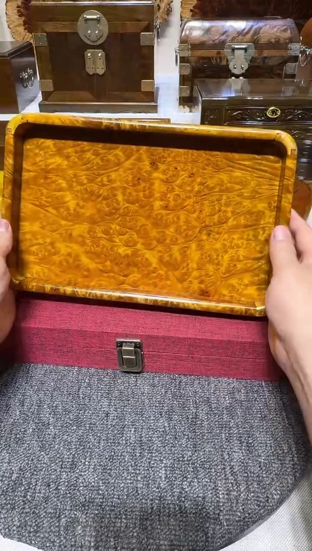 帝王之木：满留疤文承盘 长27宽17高3cm