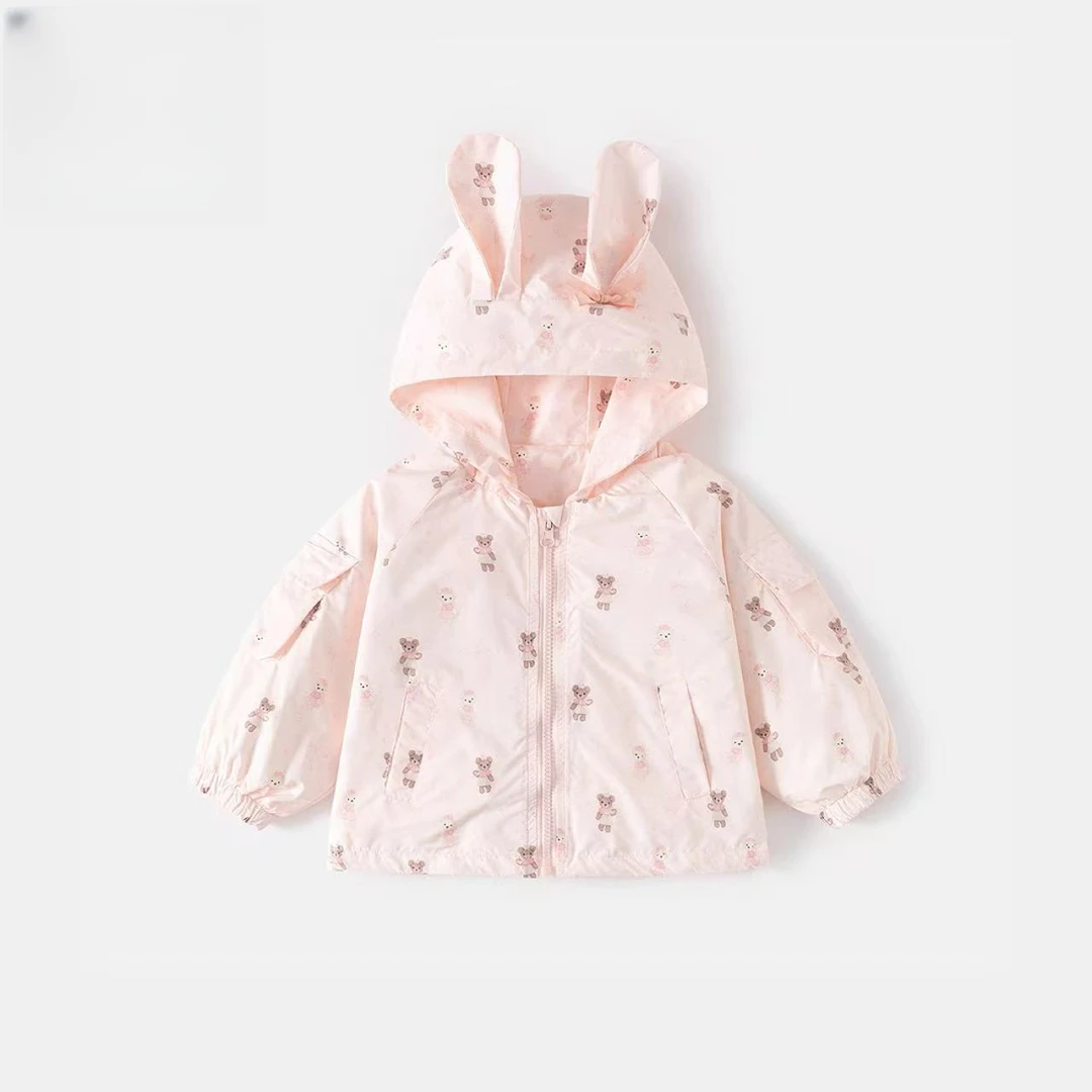 女童外套春秋款2025新款儿童秋装洋气公主小童装宝宝秋季连帽上衣