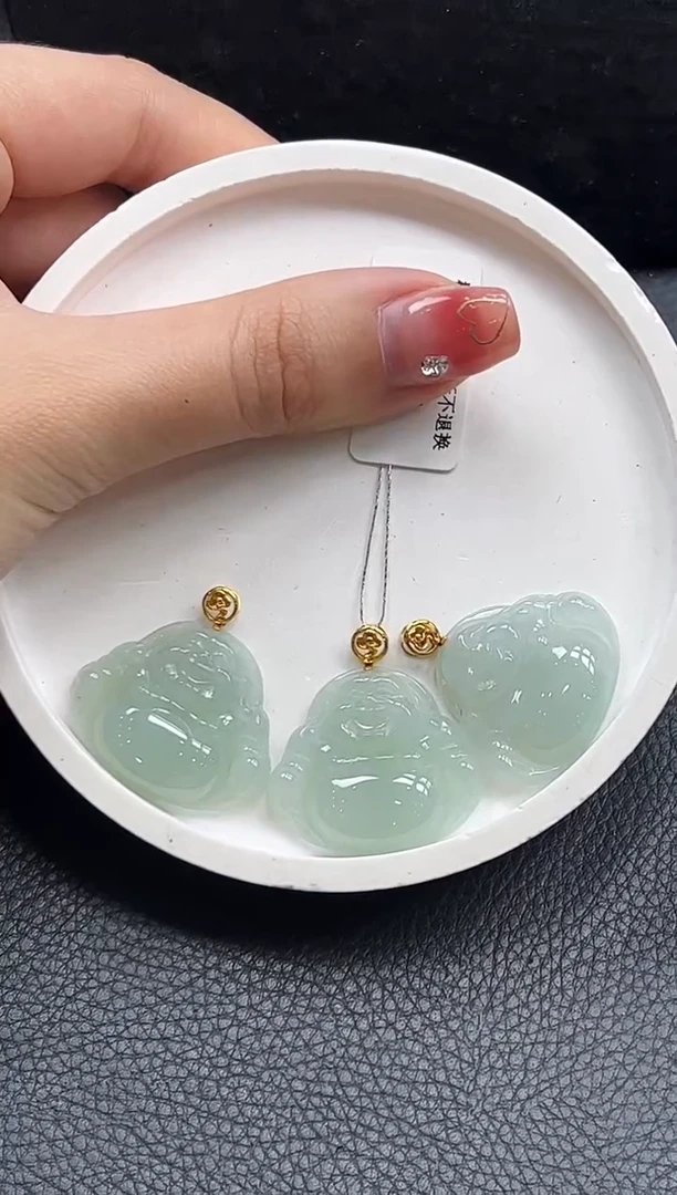 【闪购商品】翡翠颈饰18K金镶嵌YM96-1-2佛公多样性发1件