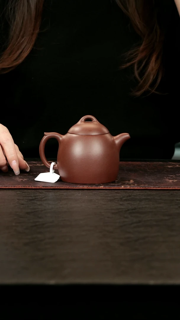 茶壶紫砂老紫泥秦权壶230cc