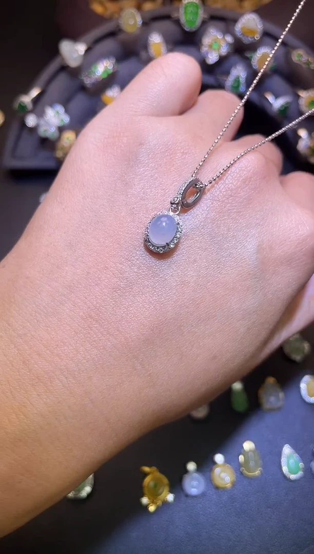 吊坠(不含链)银S925镶嵌翡翠1