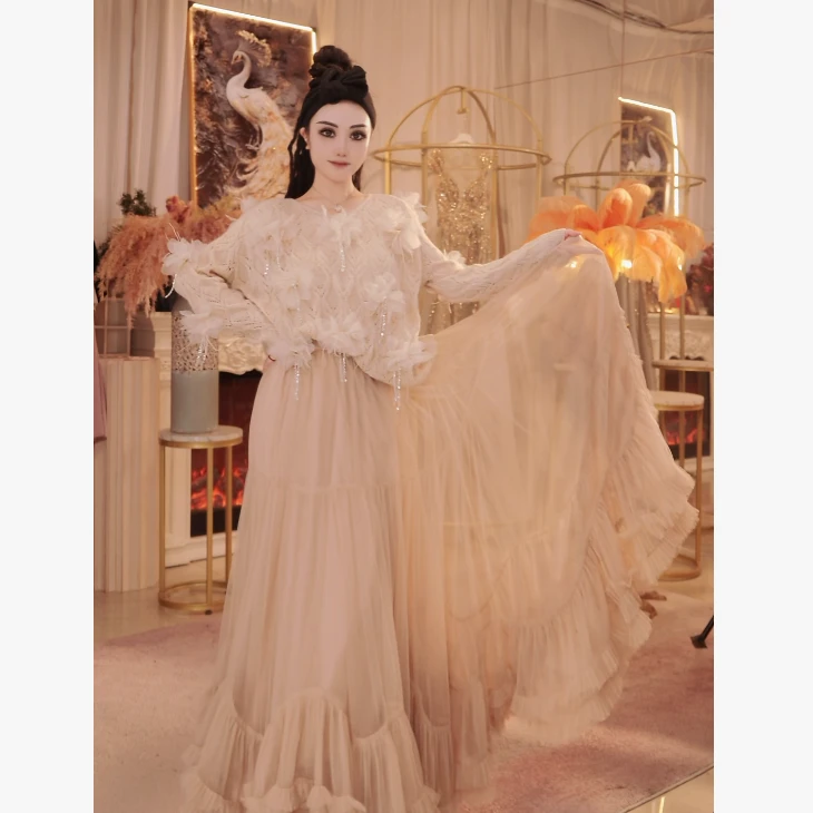 【星姐推荐】星原创高级定制【山月诗】设计师款名媛仙女风半身裙