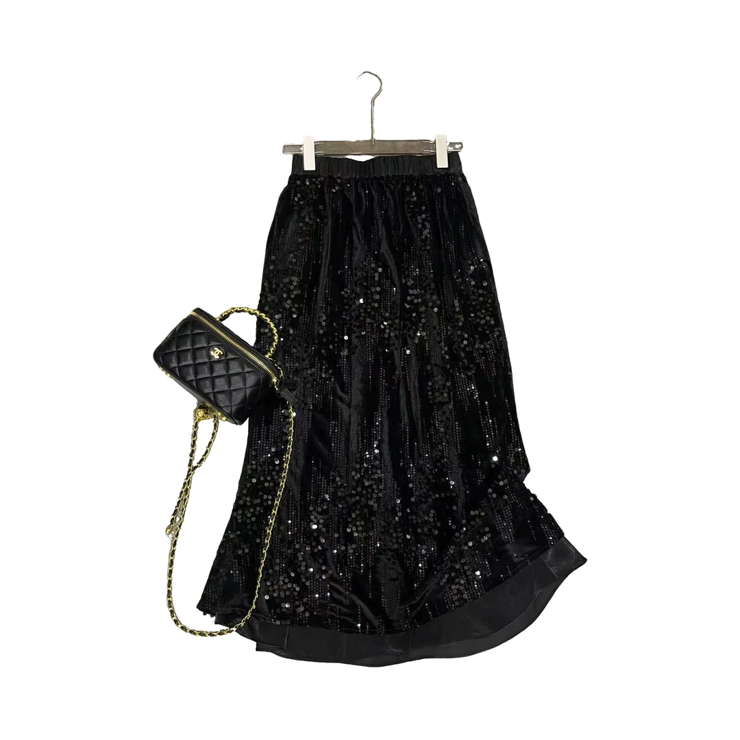 秋季设计师时尚百搭气质修身重工刺绣弹力女士鱼尾半身裙6W+19q