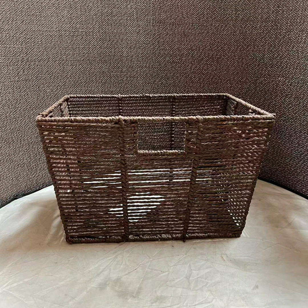 5890瑕疵款 长38宽26高24CM 家用编织收纳筐简约欧式镂空储物篮子