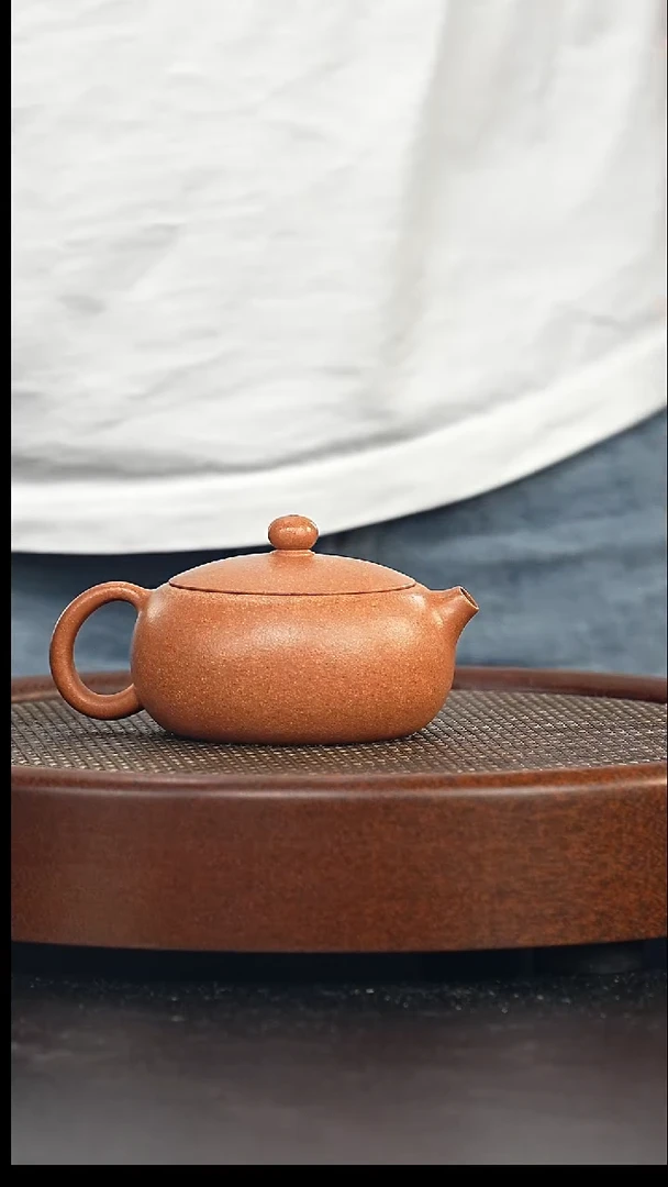 茶壶紫砂扁西施-黄降坡-全手工无添