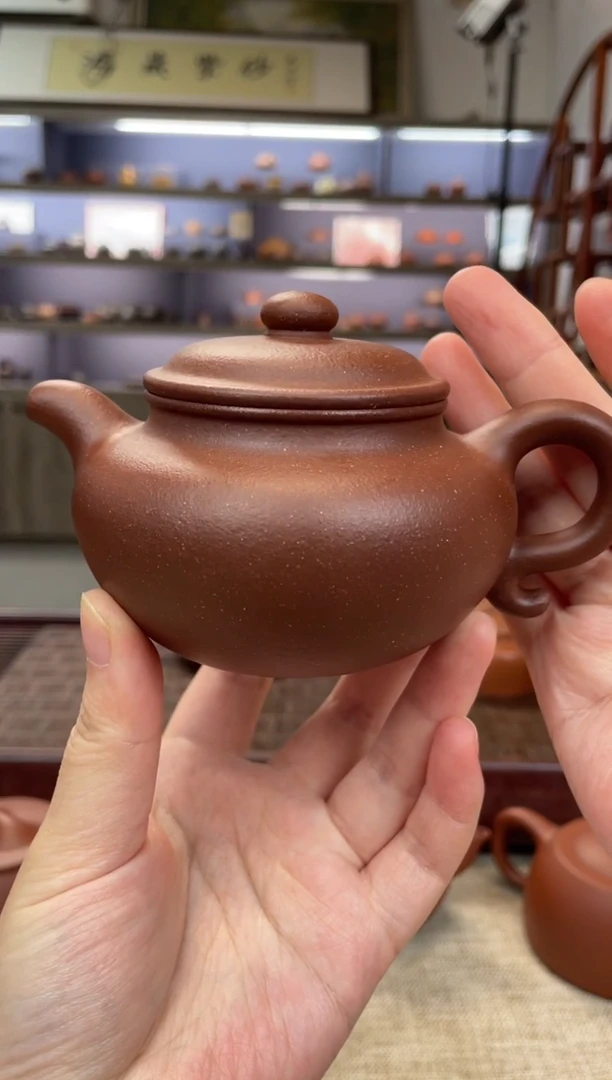茶壶紫砂红降坡 仿古