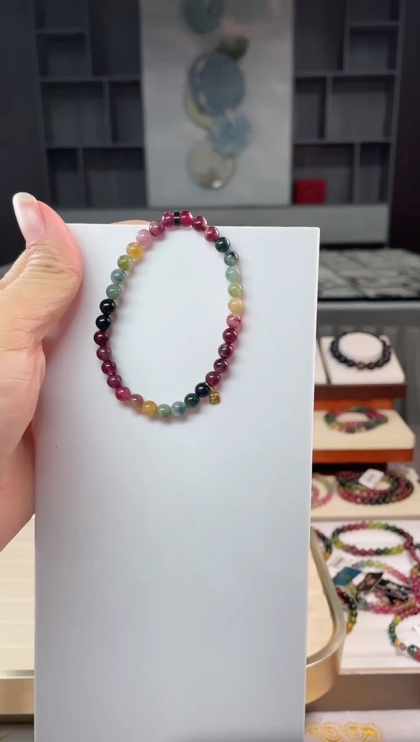 未镶嵌老矿碧玺单圈手串5mm+碧玺（多样性发一条）Q