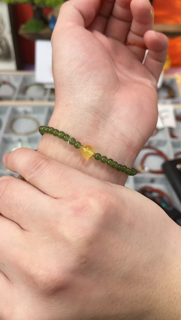 【闪购商品】和田玉（碧玉）手串未镶嵌碧玉单圈QF-A221（多样性发一）